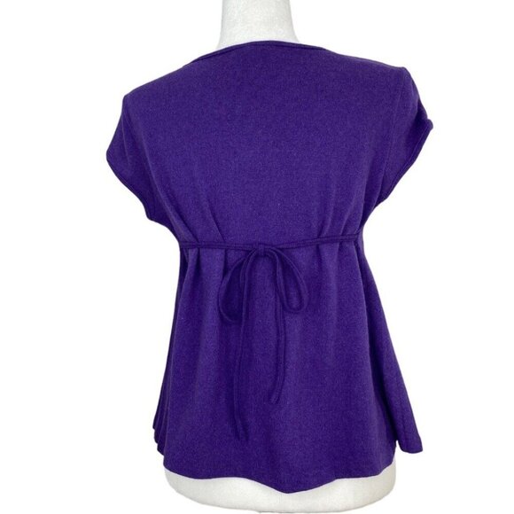 Fendi Roma‎ Women’s Purple Angora Crew Neck Short Sleeve Knit Sweater EU44/C40 - Picture 5 of 15